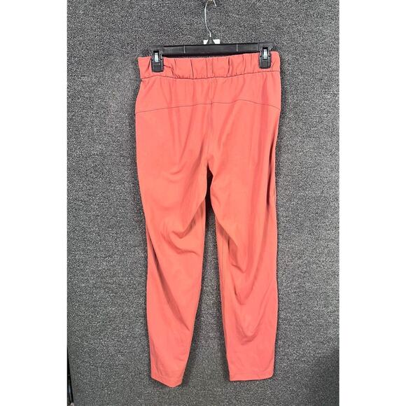 Lululemon On The Fly 7/8 Pants Womens Size 4 Red Dust Travel Woven Drawstring - Picture 2 of 7